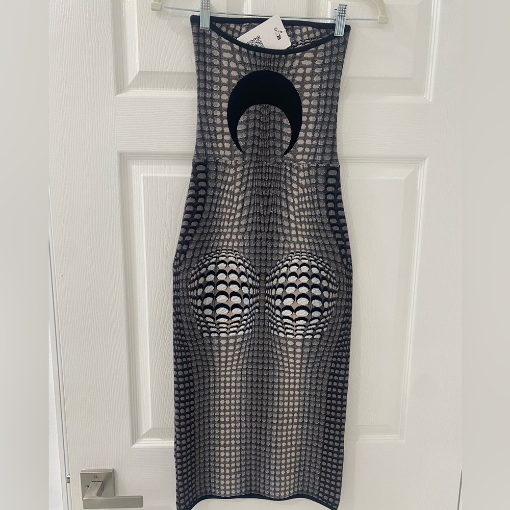 Marine Serre Jacquard Strapless Dress - Picture 6 of 8
